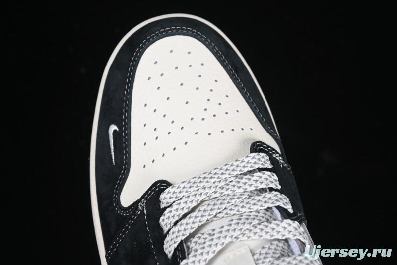 Nike Air Jordan 1 Low AJ1 The North Face Collaboration - Grey Black Toe Retro Basketball Shoes - XX3318-512