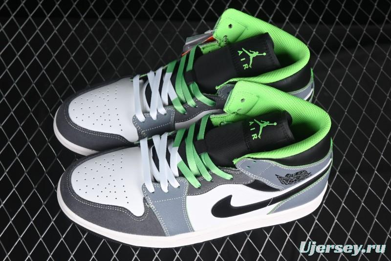 Nike Air Jordan 1 Mid Basketball Shoes in White Grey Brown Casa 93 Colorway - HQ3829-001