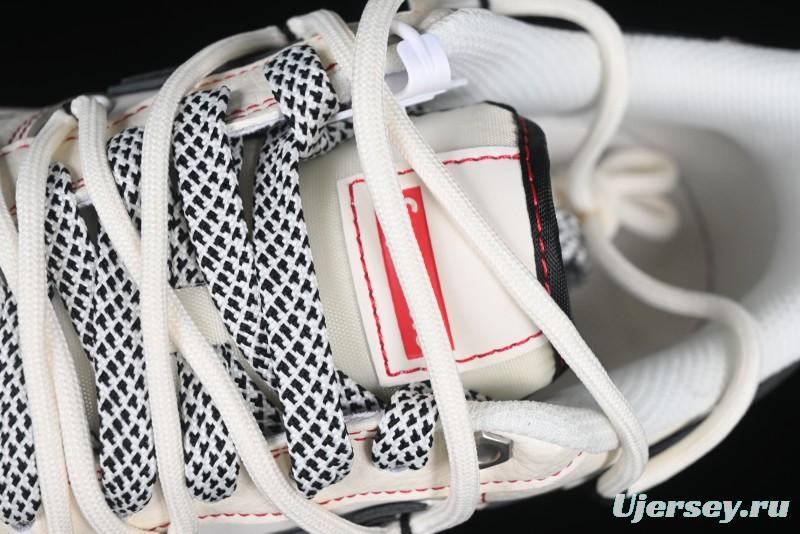 Nike Air Force 1 '07 Low Supreme Collaboration - Beige Red Lace-Up Low-Top Casual Sneakers SJ1198-104