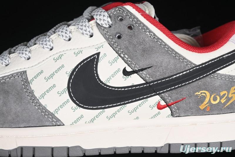 Nike SB Dunk Low Supreme Collaboration Bullet Screen Black Check Anniversary Customized Low-Top Casual Sneakers - FC1688-208