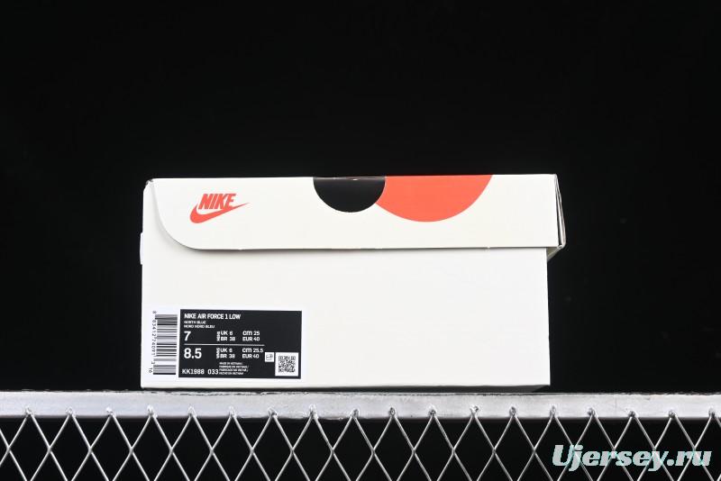 Nike Air Force 1 '07 Low Stussy Collaboration Grey Fog Swoosh Low-Top Casual Sneakers - KK1988-033