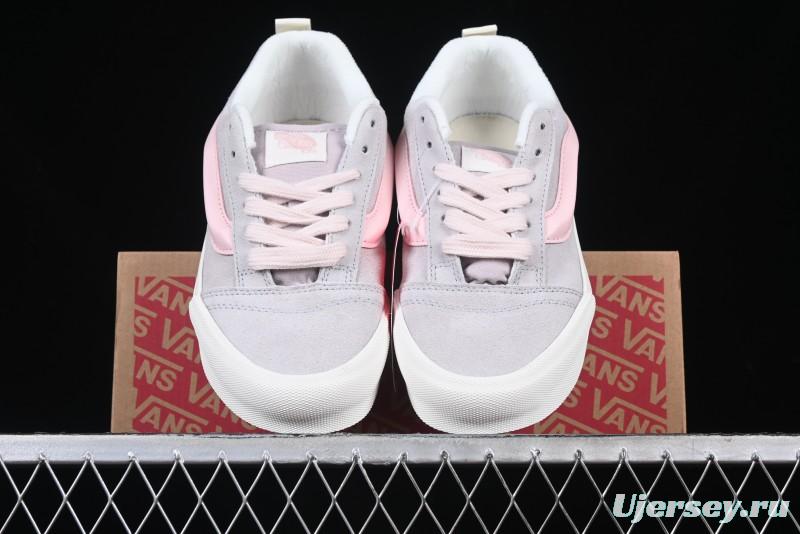 Vans Knu Skool Low-Top Retro Casual Vulcanized Sneakers in Off-White Pink - VN0009QPNK