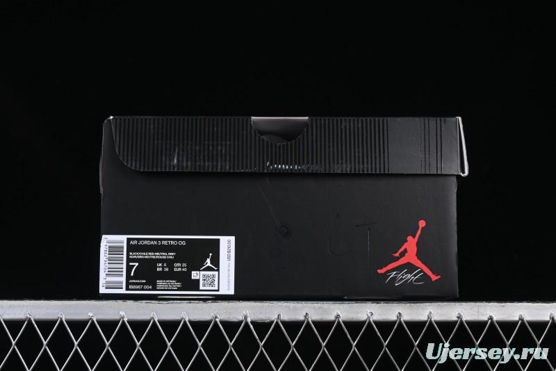 Nike Air Jordan 3 OG "Rare Air" Retro Basketball Shoes with Reverse Swoosh Design - IB8967-004