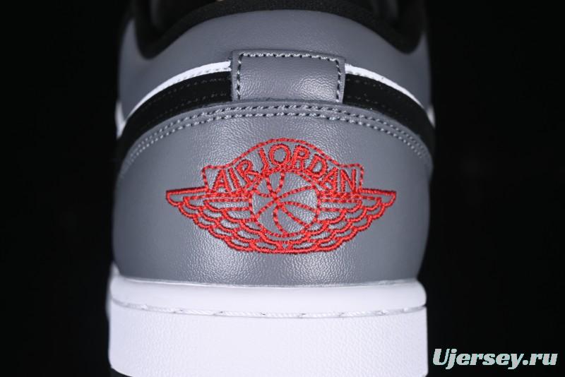 Nike Air Jordan 1 Low AJ1 Grey White Black Swoosh Casual Sneakers - HF3148-106