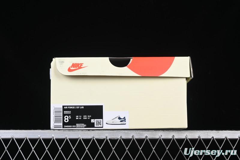 Nike Air Force 1 '07 Low Stussy Collaboration Light Blue White Transparent Swoosh Low-Top Casual Sneakers - DM6688-055