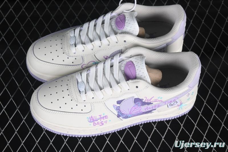 Nike Air Force 1'07 Low Casual Sneakers Purple Butterfly - FB1839-213