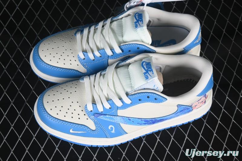 Nike Travis Scott x Fragment Design x Air Jordan 1 Low OG SP AJ1 Casual Sneakers - XS2025-066