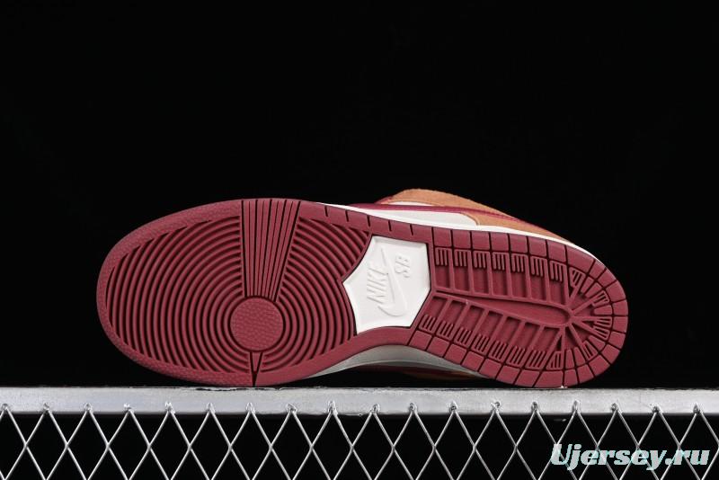 Nike SB Dunk Low Pro Brown Red Colorway SB Low Top Casual Skate Shoes - BQ6817-202