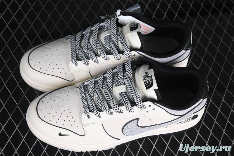 Nike SB Dunk Low The North Face x CDG Triple Collaboration Black Letter Grey Swoosh Anniversary Custom Low-Top Casual Skate Shoes - DM6868-029