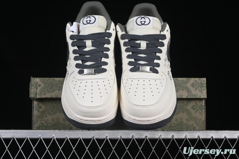 Nike Air Force 1 '07 Low Gucci Collaboration Beige Grey Pattern Low-Top Casual Sneakers - XZ6188-723