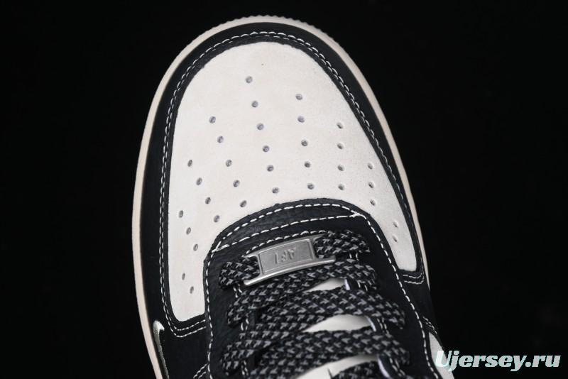 Nike Air Force 1 '07 Low Moncler Collaboration - Black Lychee Grain Pigskin Low-Top Casual Sneakers - CH6336-514