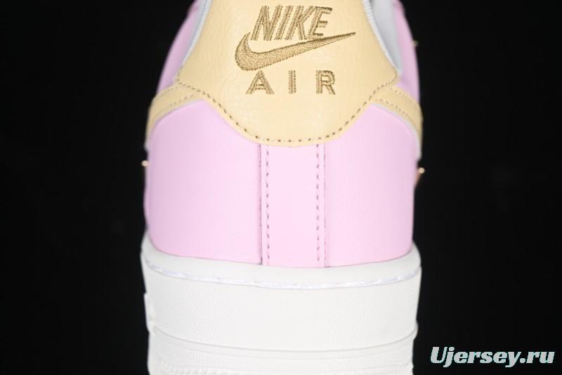 Nike Air Force 1 '07 Low White Pink Swoosh Casual Sneakers - IB2574-600