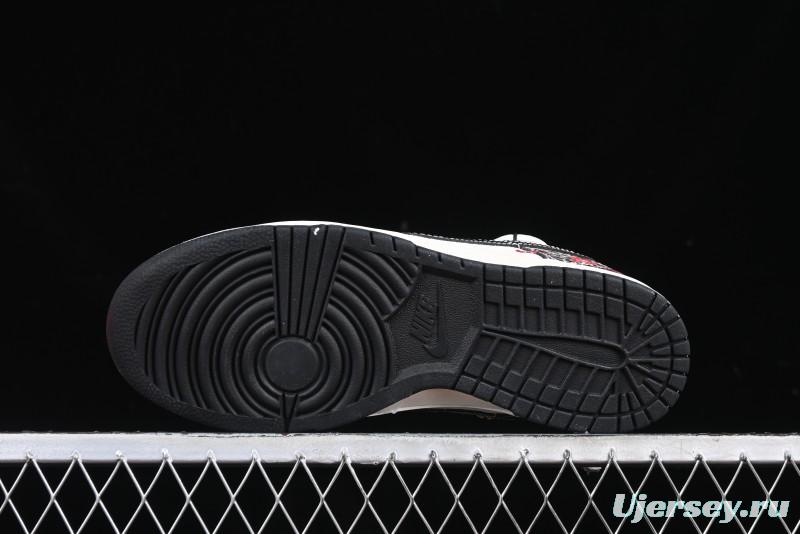 Nike SB Dunk Low Year of the Snake Series Strap Black Swoosh Custom High-End Low-Top Casual Skate Shoes - YX5066-273