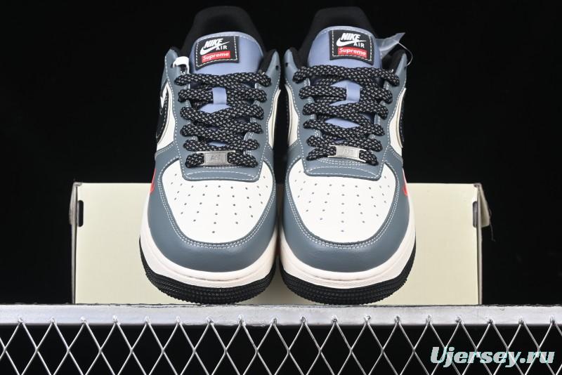 Nike Air Force 1 '07 Low Supreme Collaboration Sneakers in Blue Grey - XZ6188-385