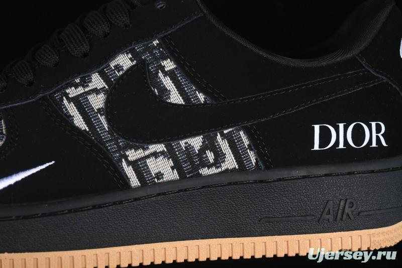 Nike Air Force 1 '07 Low Dior Collaboration Black Gum Knit Casual Sneakers - KK1988-058