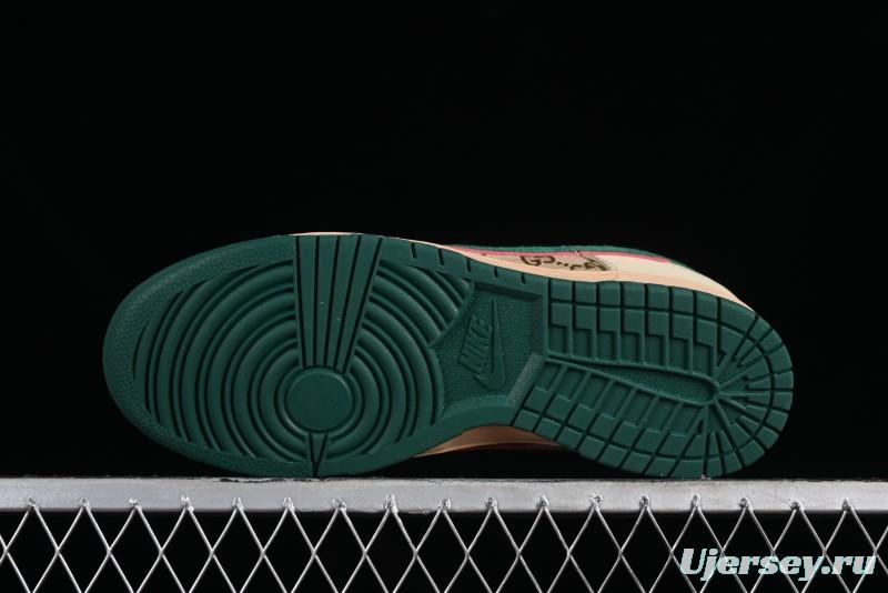 Nike SB Dunk Low Gucci Collaboration - Anniversary High-End Customized Low-Top Casual Sneakers - DQ1098-357