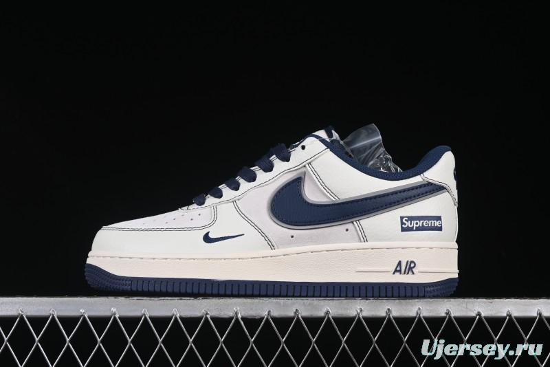 Nike Air Force 1 '07 Low Supreme Collaboration Navy Blue Line Low-Top Casual Sneakers - XZ6188-019