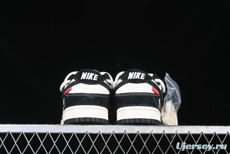 Nike SB Dunk Low Carhartt x Supreme Collaboration - Strap Black Hook Anniversary High-End Custom Low-Top Casual Skate Shoes - YX5066-237