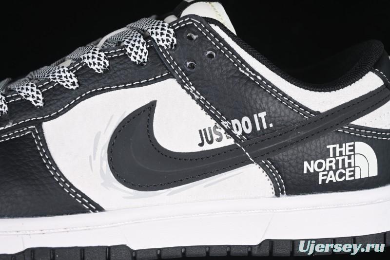 Nike SB Dunk Low The North Face Graffiti Black Swoosh Anniversary Custom Low-Top Casual Skate Shoes - DM6868-028