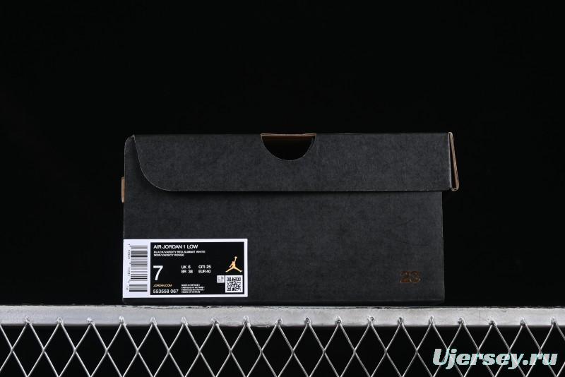 Nike Air Jordan 1 Low AJ1 Red Black Low Top Casual Sneakers - 553558-067