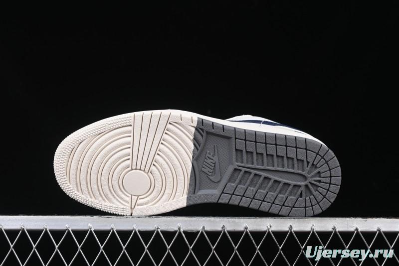 Nike Air Jordan 1 Low Stussy Collaboration - Light Grey Blue Hook Retro Basketball Shoes - SJ9950-046