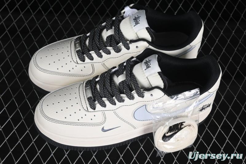 Nike Air Force 1 '07 Low Stussy Collaboration Embroidered Mini Swoosh Casual Sneakers - XZ6188-630