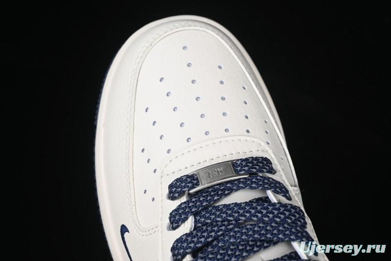 Nike Air Force 1 '07 Low Stussy Collaboration - Navy Blue & Off-White Low-Top Casual Sneakers - XZ3328-568