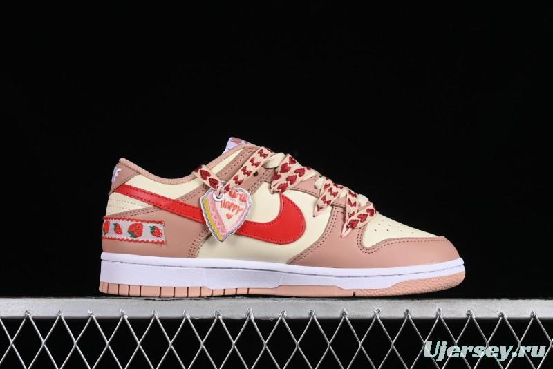 Nike Dunk Low SB Christmas Gift Strawberry Cake Casual Sneakers with Dual Laces - DD1503-118