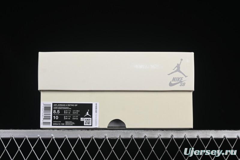 Nike SB x Air Jordan 4 Retro "Navy" White Blue Basketball Shoes - DR5415-100