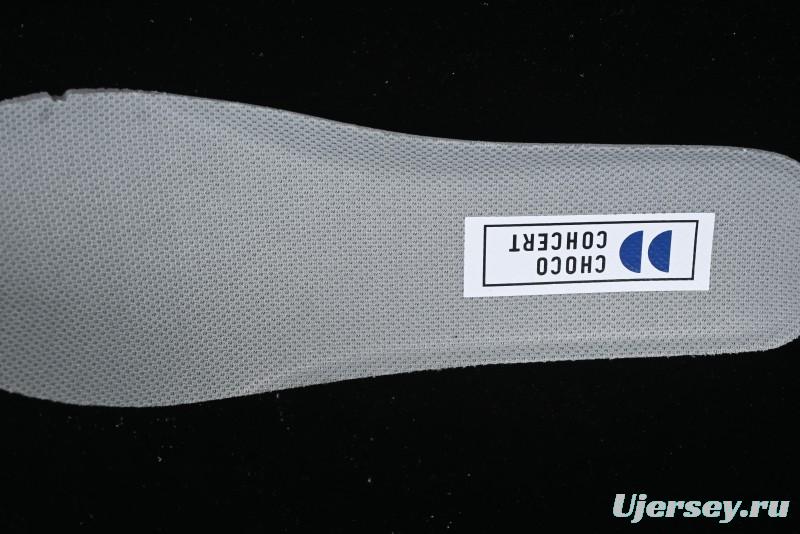 Choco Concert Leather Round Square Asymmetric Fashion Sneakers White Gray - AJE5