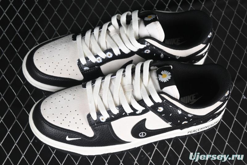 Nike SB Dunk Low Lightning Collaboration Daisy Black Check Anniversary Customized Low-Top Casual Sneakers - DJ2024-069