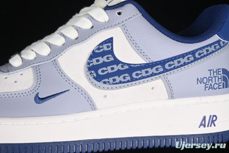 Nike Air Force 1 '07 Low The North Face x CDG Blue Double Swoosh Casual Sneakers - DM6688-019