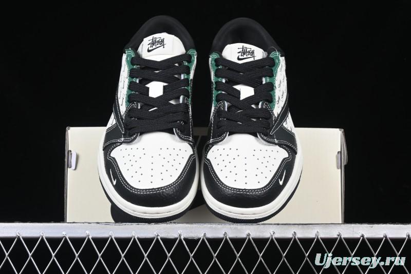 Nike Travis Scott x Fragment Design x Air Jordan 1 Low OG SP AJ1 Stussy Collaboration - Black Green - AG3702-805