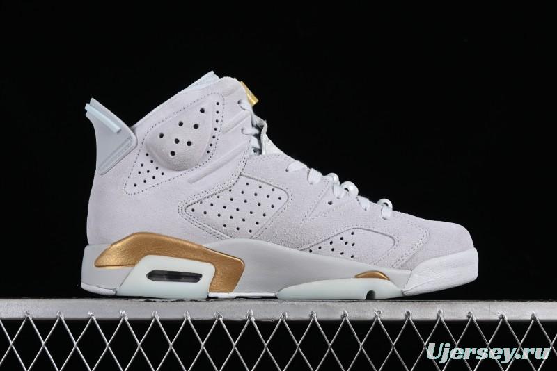 Nike Air Jordan 6 Retro Paris Olympics Sneakers with Metallic Gold Accents - DQ4914-074