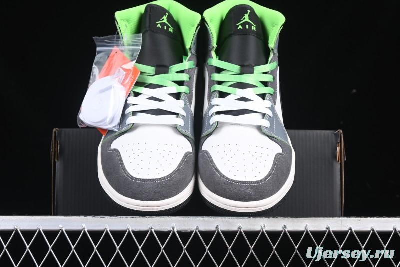 Nike Air Jordan 1 Mid Basketball Shoes in White Grey Brown Casa 93 Colorway - HQ3829-001