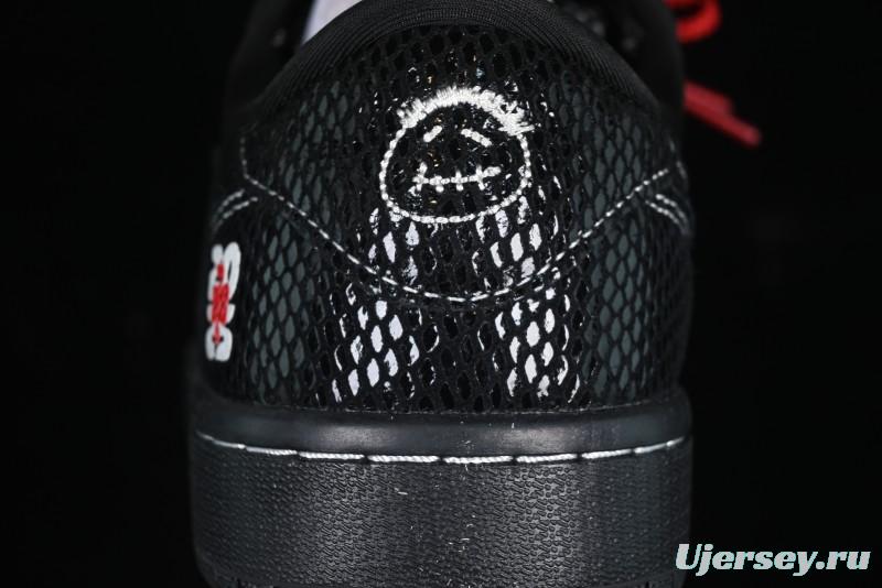 Nike Travis Scott x Fragment Design x Air Jordan 1 Low OG SP AJ1 Year of the Snake Limited Black Snake Web Low Top Casual Sneakers - CH6336-018