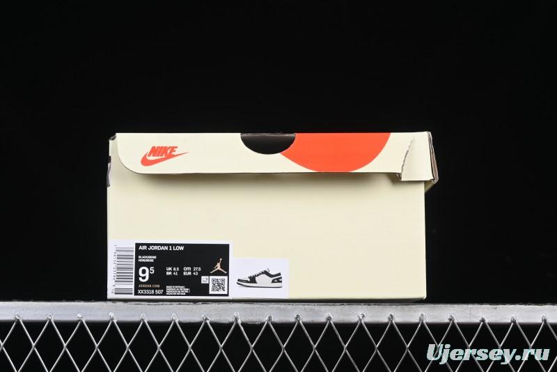 Nike Air Jordan 1 Low AJ1 Stussy White Black Leather Retro Basketball Shoes - XX3318-507