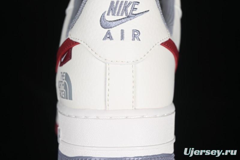 Nike Air Force 1 '07 Low The North Face Collaboration Beige Red Casual Sneakers - DM6688-047