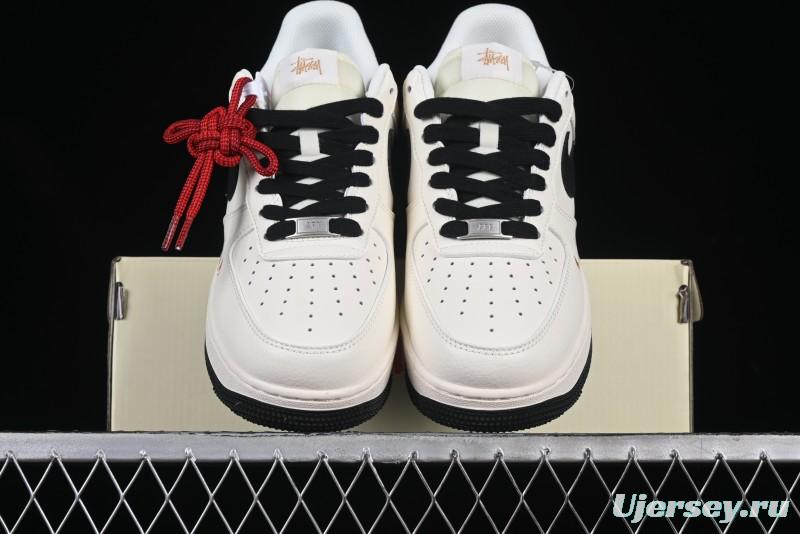 Nike Air Force 1 '07 Low Stussy Collaboration Rose Gold Embroidery Low-Top Casual Sneakers - XZ6188-720