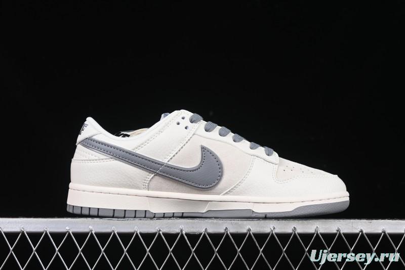Nike SB Dunk Low Supreme Collaboration Grey Swoosh Double Mini Swoosh Anniversary Custom Low-Top Casual Sneakers - XX2025-688