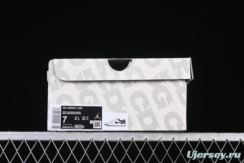 Nike Air Jordan 1 Low AJ1 The North Face Collaboration Grey Blue Red Hook Retro Basketball Shoes - DM9188-012