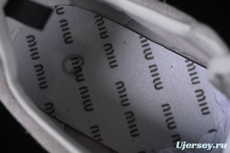 Miu Miu Suede Round Toe Lace-Up Low Top Women's Casual Shoes - 99D4