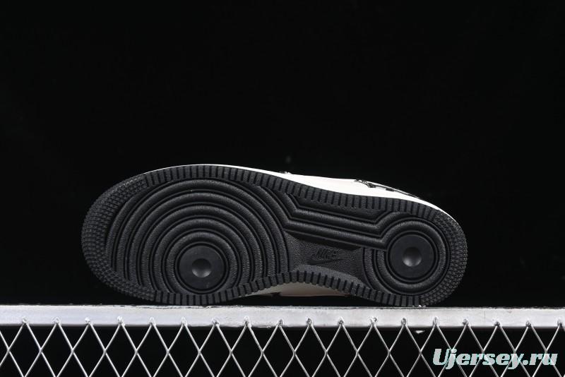 Nike Air Force 1 '07 Low Dior Collaboration Black Pattern Low-Top Casual Sneakers - DF0188-028