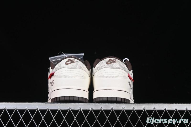 Nike SB Dunk Low Supreme Year of the Snake Limited Edition Grey Python Print Anniversary Custom Low-Top Casual Sneakers - XS1086-018