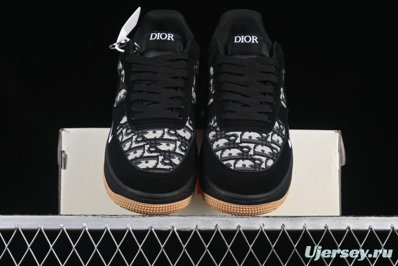 Nike Air Force 1 '07 Low Dior Collaboration Black Gum Knit Casual Sneakers - KK1988-058