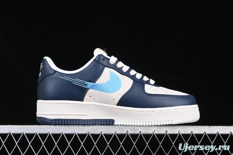 Nike Air Force 1 '07 Low Stussy Collaboration Green Embroidered Swoosh Custom Casual Sneakers - DM6688-021