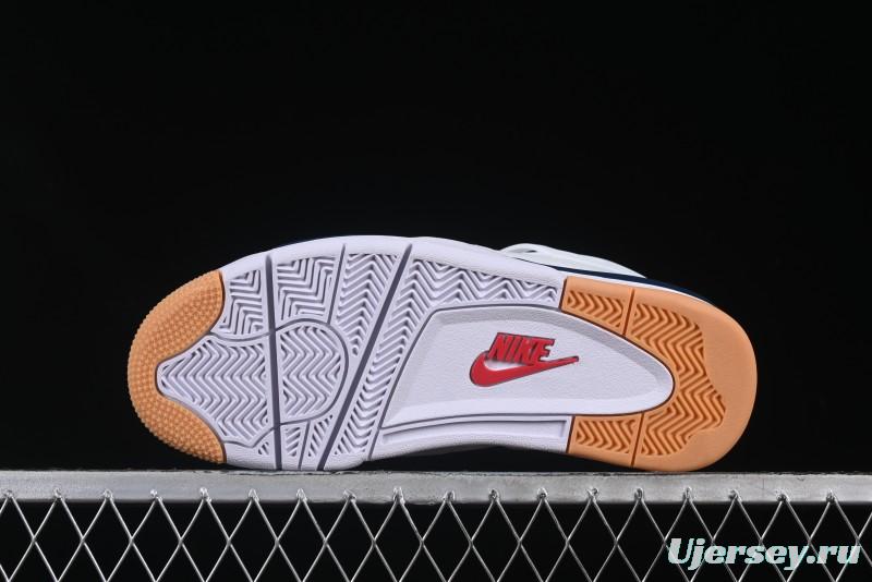 Nike SB x Air Jordan 4 Retro "Navy" White Blue Basketball Shoes - DR5415-100