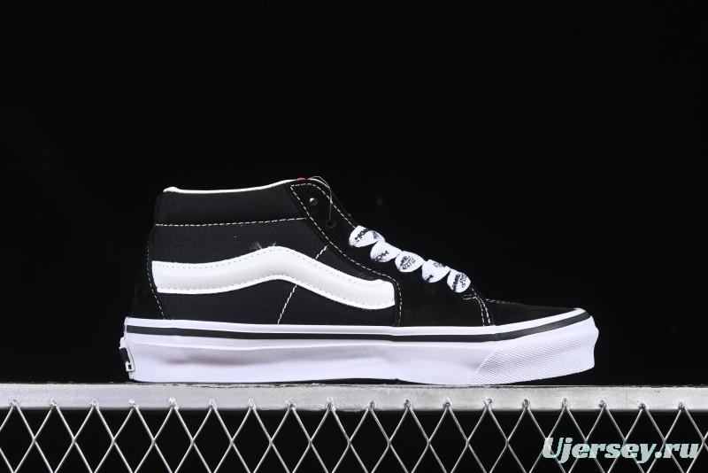 Vans HommeGirls x Vans Sk8-Mid Fashion Casual Mid-Top Canvas Sneakers with Bold Side Stripes - VN000NBNCJK