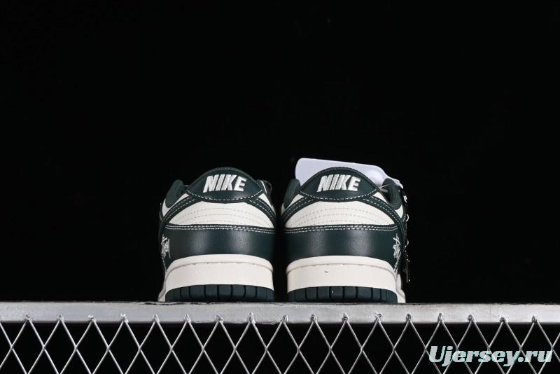 Nike SB Dunk Low Stussy Collaboration - Navy Starry Sky Anniversary Custom Low-Top Casual Skate Shoes - BB9898-003