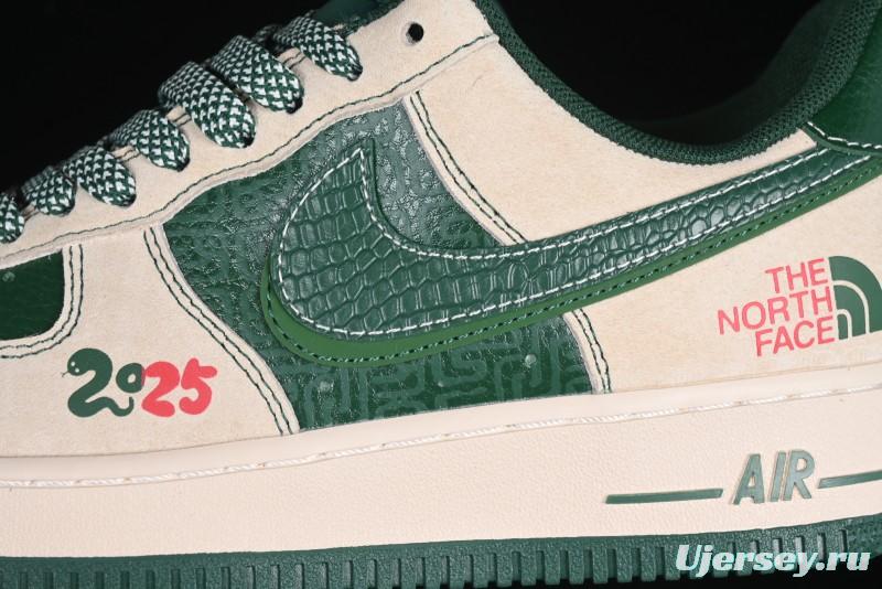 Nike Air Force 1 '07 Low The North Face Collaboration Green Snake Scale Casual Sneakers - DM6688-015